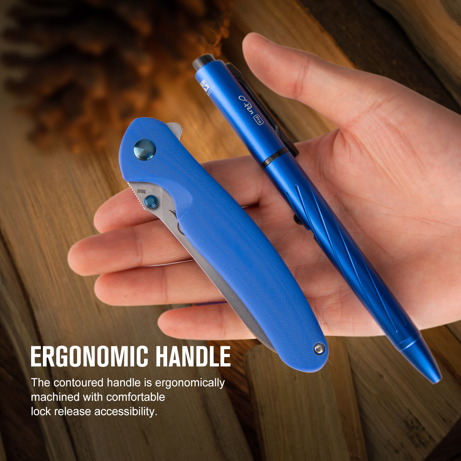 Details zu Oknife Drever Taktisches Klapptaschenmesser Camping Überleben Rettung New Blue Hohe Bestandsbewertung
