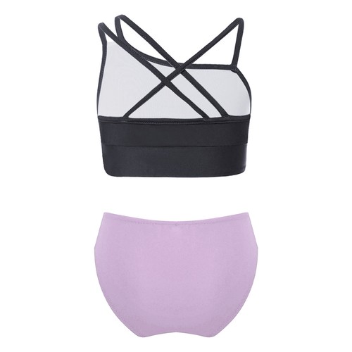 Girls 2 Pieces Swimsuit Swimwear Fashion Bikini Tankini Set Crop Tops and Briefs - Picture 77 of 94