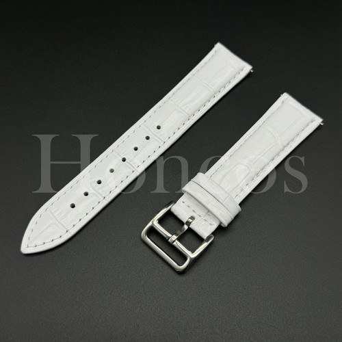 16-22 MM Watch Band Strap White Genuine Leather Quick Released Fits for Citizen - Picture 3 of 5