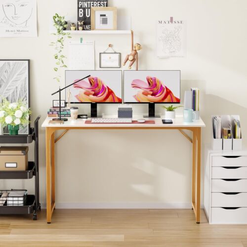 Computer Desk, 47 inches Home Office Desk Writing Study Table Modern Simple - Picture 32 of 35