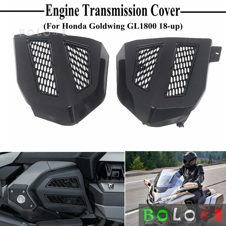 Cubiertas de transmisión de motor negras para Honda Goldwing GL1800 2018-up Tour DCT F6B  Foto 2 de 4