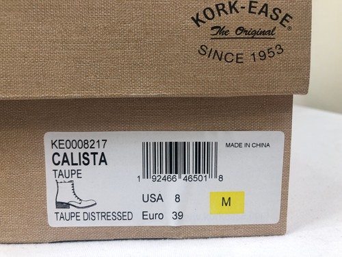 NIB Kork-Ease Calista Ankle Bootie Lace-Up/Zip US 8/EU 39 Taupe Distressed Suede - Picture 14 of 14