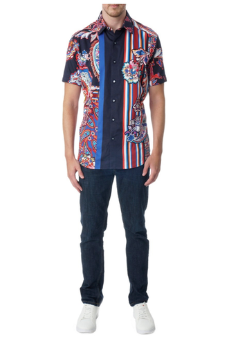 Robert Graham OTIS Embroidered Multicolor Short Sleeve $248 Small NWT S - Picture 9 of 10