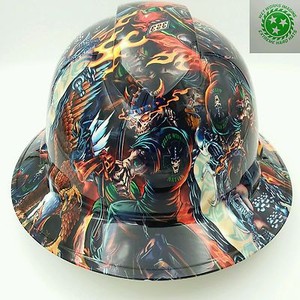 Hard-Hat-FULL-BRIM-CUSTOM-OSHA-approved-COLOR-DEATH-RIDER-NEW-HYDRO-DIPPED