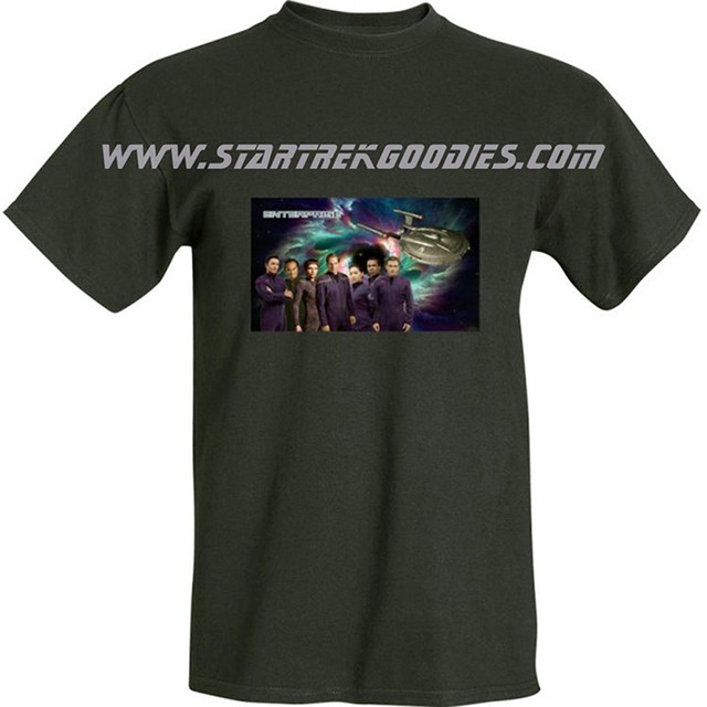 Star Trek Enterprise TSHIRT w/CREW, Starship NX01 and Title on Black