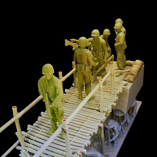 1/35 Scale Vietnam War Viet Cong Ambush 12 Figures Unpainted Resin Model - Picture 6 of 6