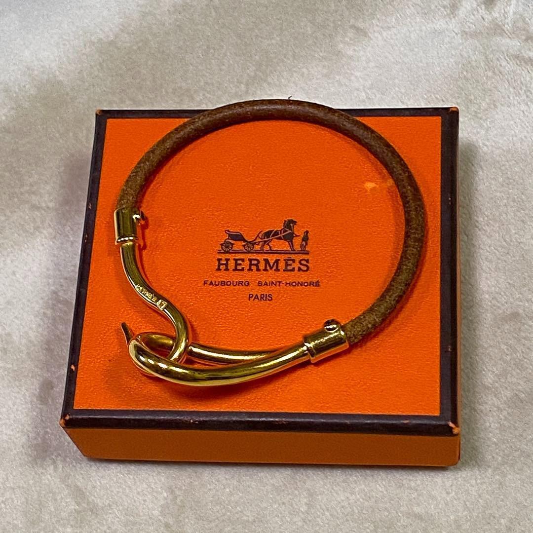 Hermes Jumbo Bracelet Hookleather Brown From Japan | eBay