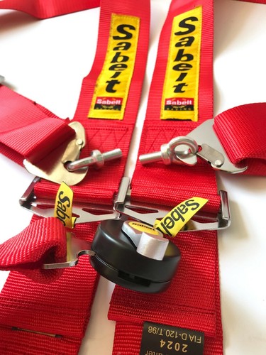 Universal Red Sabelt 4 Point Camlock Quick Release Racing Seat Belt Harness - Picture 5 of 8