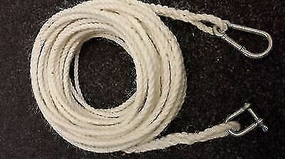 40FT X 12MM GRAPA CUERDA HILADA ANCLAJE BARCO AMARRE CON GANCHO A PRESIÓN Y GRILLETE - Imagen 2 de 7