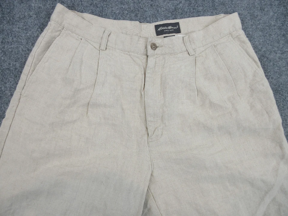 Eddie Bauer Shorts Mens Adult 36 Beige Linen Chino Outdoors Preppy Casual 36X22 - Image 3 of 4