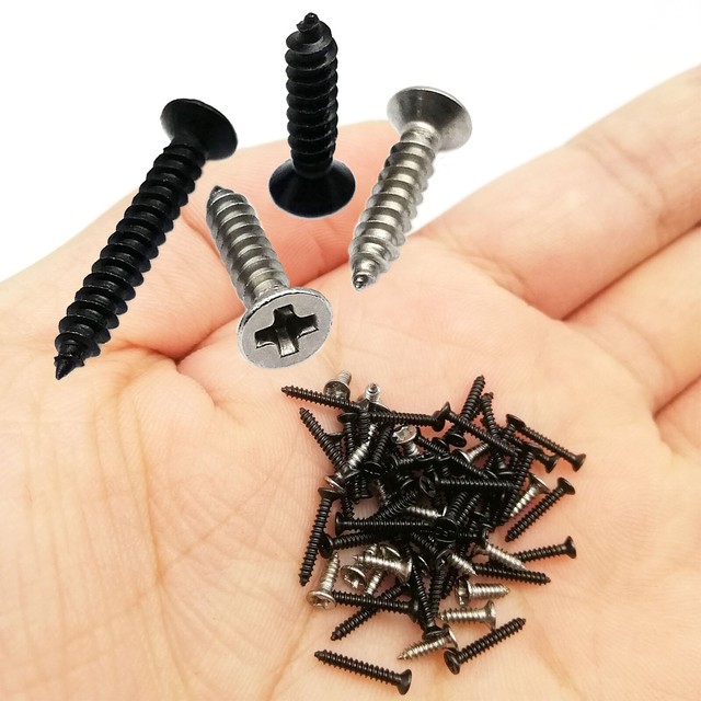 100pcs M1-M4 Small Cross Phillips Flat Countersunk Head Self-tapping Wood Screw 100pcs M1-M4 Small Cross Phillips Flat Countersunk Head Self-tapping Wood Screw