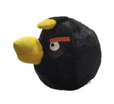 Large Angry Birds Black Bird Bomb Plush Stuffed Animal 11" Toy 2010 NO SOUND