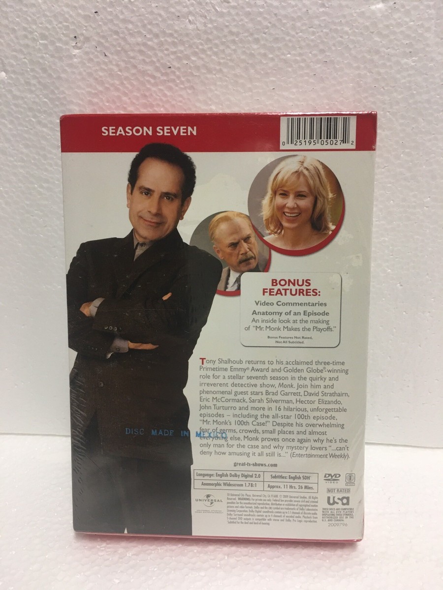 Monk Complete Season 7 4 DISC DVD SET Brand New Sealed 25192078866