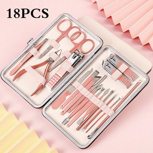 7-18pcs Manicure Nail Clippers Pedicure Set Stainless Steel Nail Care Chic Gifts - Picture 12 of 12