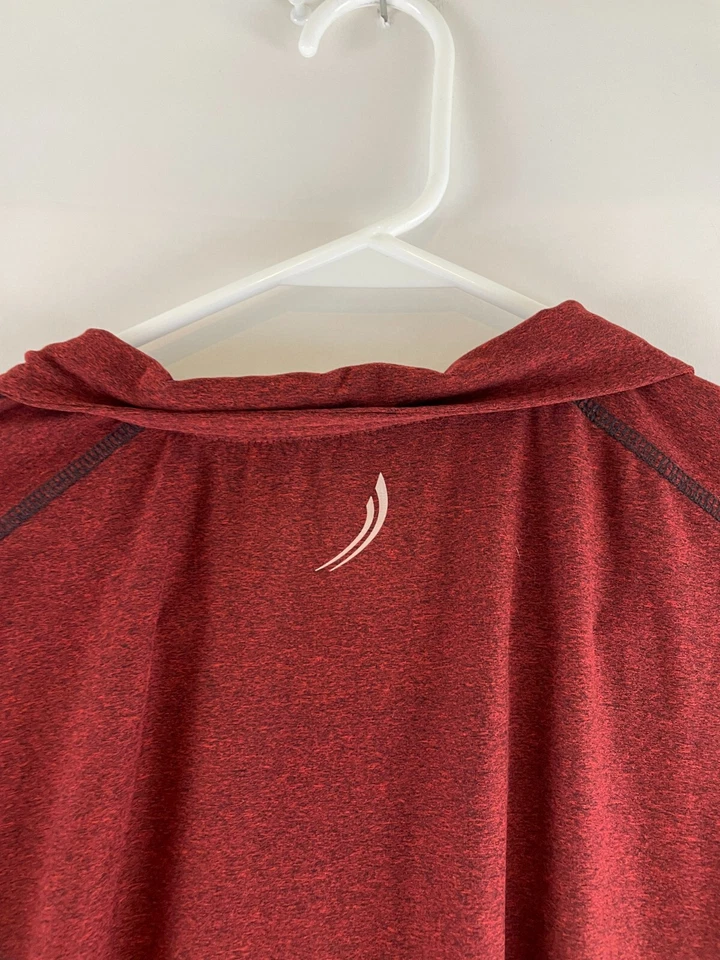 Exertek Shirt Men's Size M Maroon Activewear 1/4 Zip Long Sleeve Thumb Holes - Image 3 of 4
