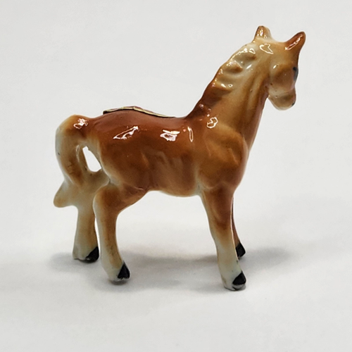 Miniature Bone China Brown Palomino Horse Pony Figurine Japan - Picture 3 of 12