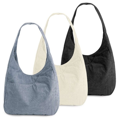 Women Corduroy Tote Bag Casual Travel Handbag Hobo Satchel Shoulder Bag Purses - Picture 9 of 17