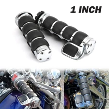 7/8" 1" Motorcycle Handle Bar Hand Grips Chrome For Honda Suzuki Kawasaki Yamaha