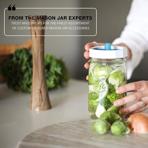Airlock Fermentation Lids - Pickle Pipes for Small Mouth Mason Jars - 4 Pack - Picture 8 of 9