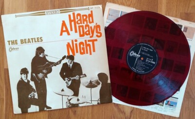 THE BEATLES A Hard Day's Night - Japanische Red Vinyl LP 1. Auflage OP 7123