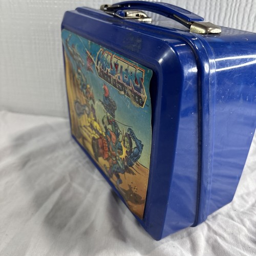 Vintage 1983 Aladdin  MOTU Masters Of The Universe Blue Plastic Lunchbox He Man - Picture 2 of 7
