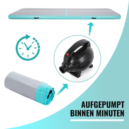 600-100-20CM Turnmatte Track Gymnastikmatte m. Pumpe Aufblasbar Tumbling Matte - Bild 3 von 9
