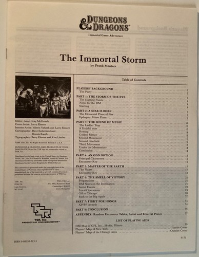 Advanced Dungeons & Dragons IM1 The Immortal Storm EXCELENTE TSR 9171 1986 - Imagen 2 de 4