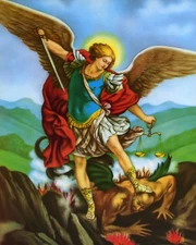 Catholic print picture  -  ST. MICHAEL  -   8" x 10" ready to be framed
