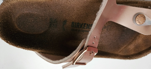 Sandali Birkenstock Gizeh elettrici rame metallizzato ragazza 34 US 4 T cinturino barra - Foto 6 di 8