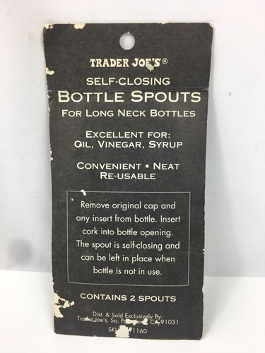 Trader Joe’s Self Closing Bottle Spouts For A Long Neck Bottle - Picture 7 of 12