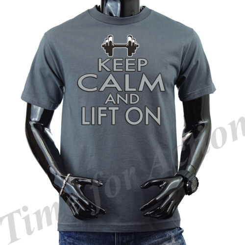 Keep Calm And Lift On lustiger Witz Humor humorvolle Grafik Neuheit T-Shirt - Bild 7 von 16