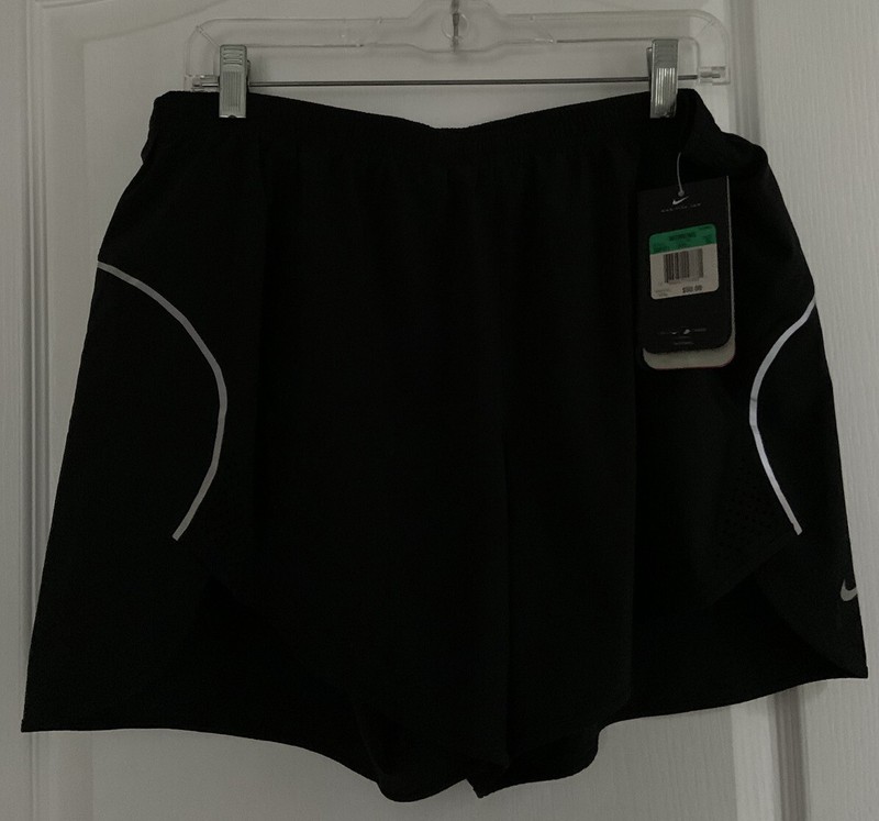 Nike Women’s BLACK Dri-Fit Brief-Lined Running Short Size XL NEW w/ TAGs