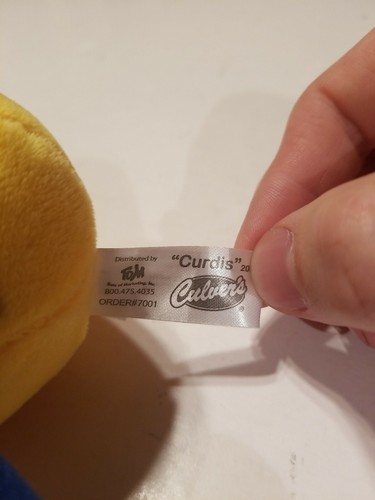 Culver's CURDIS QUESO CUAJADA Relleno Promocional Culvers Peluche Juguete Curtis Animal - Imagen 8 de 11
