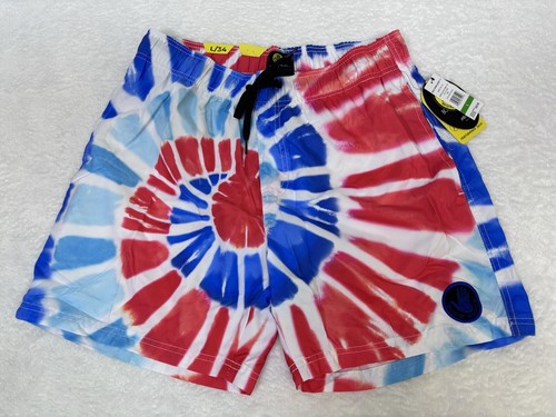 MENS BODY GLOVE TIE DYE DRAWSTRING Trunks SWIM BOARD SHORTS SIZE 34 Large SPF 50 - Picture 1 of 6