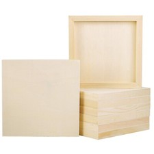 ADXCO 8 Pack Wood Panels 8 x 8 Inch Unfinished Wood Canvas Wooden Panel Board...