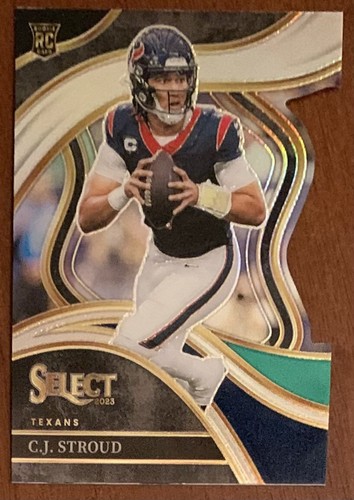 2023 SELECT CJ STROUD TEXANS ROOKIE BLACK GREEN PRIZM DIE CUT #289 - Picture 1 of 2