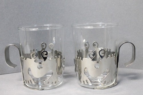 WMF Teeglas FROSCH Cromargan Halter & Glaseinsatz 2er Set - Bild 2 von 6