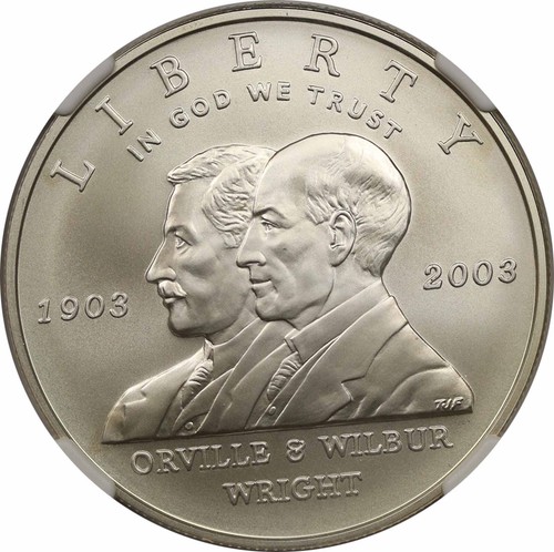 2003-P First Flight $1 NGC MS 69 Silver Modern Commemorative Dollar - Picture 3 of 4