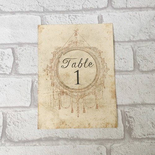 Vintage Style Wedding Table Numbers Names Cards - Shabby Chic Antique Frame Goth - Picture 3 of 5