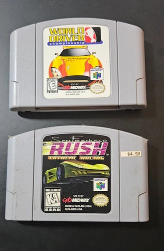 World Driver: Championship + San Francisco Rush Extreme Racing N64 carts 