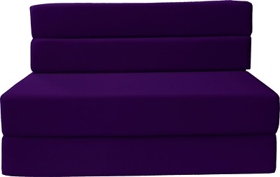 Full Folding Foam Mattresses, Lounger Sofa Couches Chairs, Beds 6x54x75 Purple