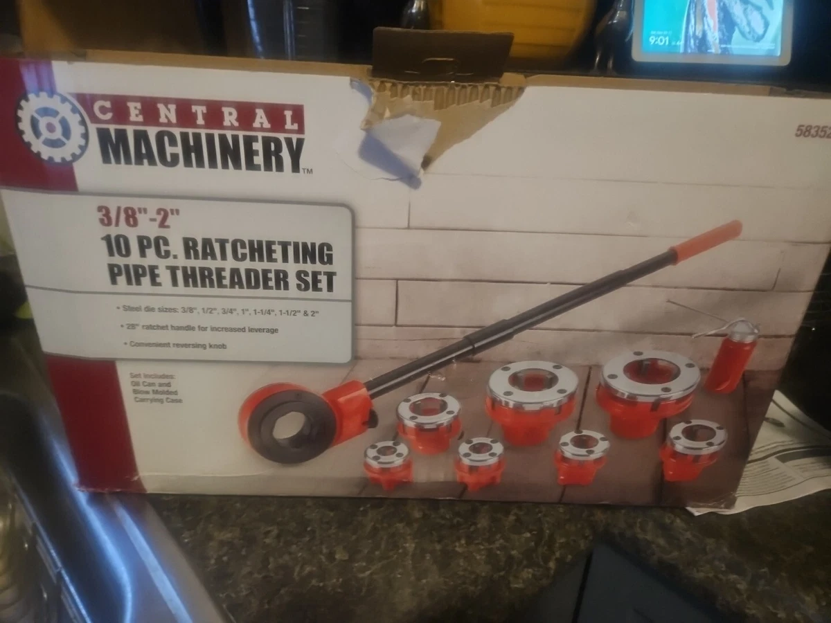 Central machinery ratcheting pipe threader set online