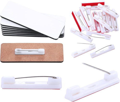 16 Pieces Sublimation Name Tag DIY Blank ID Name Badge with round Corners Pin - Picture 3 of 12