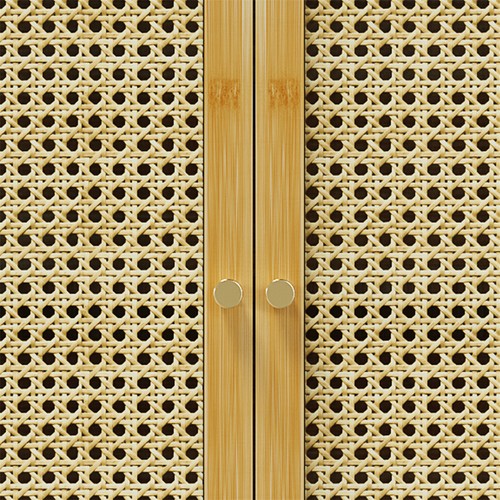 Wandschrank Hängeschrank Rattan für Küche Bad Wandregal Bambus Toilettenregal - Bild 10 von 12