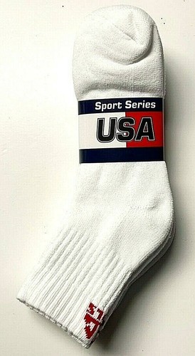  6 Pair Men Premium Heavy weight Work Cushioned White Ankle Sock Size10-13, USA. - Picture 7 of 7