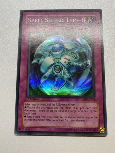 Yugioh Spell Shield Type-8 1st Edition Super Rare MFC-043 HP - Picture 1 of 22