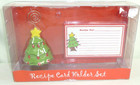 MSC Christmas Tree Recipe Card Holder Set & cards Photo Place card countertop