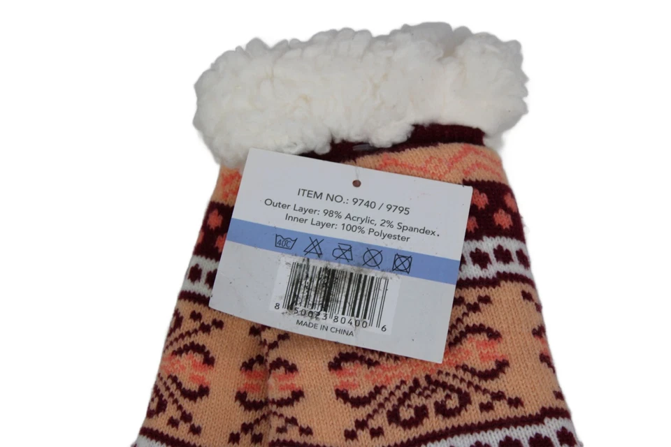 NEW W Tags Sherpa Theme Socks Orange Colors One Size Infinity Cozy Comfy - Image 3 of 4
