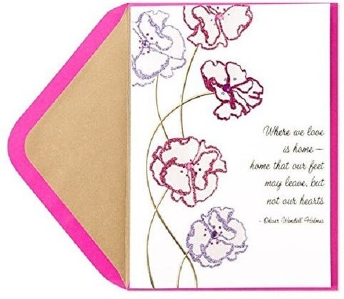 PAPYRUS MOTHERS DAY CARD Glitter Edged Poppies Mother's - Picture 1 of 2