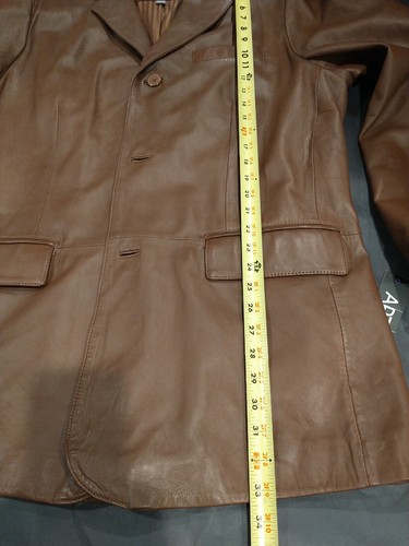 Apt 9 Mens Size 44 Brown Leather Blazer Jacket LT New with Tag MSRP $325 - Picture 11 of 12